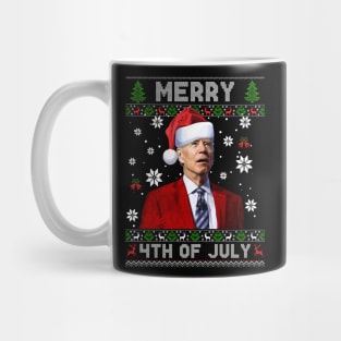 Merry 4th Of July Funny Joe Biden Christmas Ugly Sweater Mug